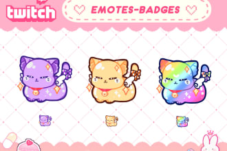 draw cute sub badges for twitch, discord