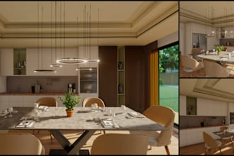 3d model and render your kitchen design in sketchup, and lumion