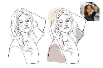 draw a vector line art portrait avatar from your picture