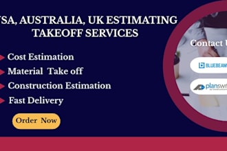 quantity takeoff, cost estimation, and material takeoff
