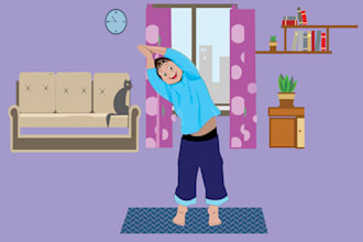 draw vector baby, kid, children, yoga, workout, exercises, medical illustration
