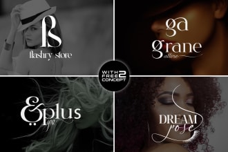 do modern luxury minimal font based fashion logo design