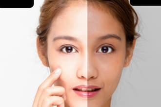 do 15 images skin retouch and glamour makeup