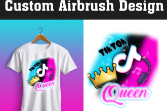design digital airbrush logo  80s 90s vintage airbrush t shirt