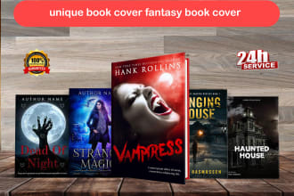 design unique book cover,fantasy book cover with in 7 hours