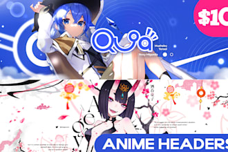 design you an amazing anime header, banner