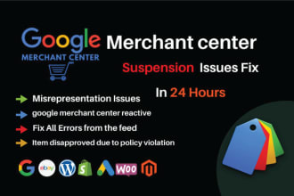 setup google shopping ads campaign and fix merchant center suspension