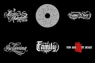 create an awesome vintage, lettering, and blackletter tattoo