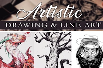 draw line art and illustration in pen and ink style for you