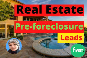 provide real estate pre foreclosure and auction leads with skip tracing
