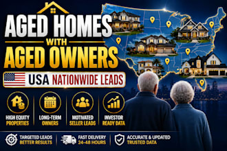 provide aged homes with aged owners lists across USA for real estate investors