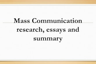 do mass communication research, summaries, articles, essays