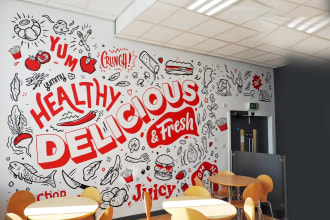 design professional wall art, doodles, decal art works on wall