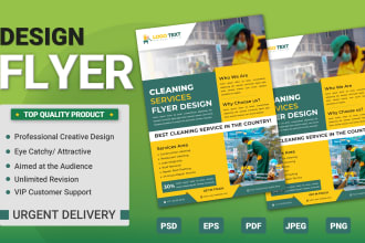 do urgent cleaning service flyers, brochures, and catalog designs for you