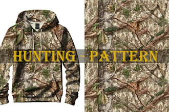 create a hunting seamless camouflage pattern