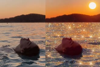 make your photos shine by adding glitter, aesthetic picture