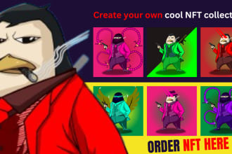 custom nft art design, nft design, nft collection, nft creator, cartoon nft arts