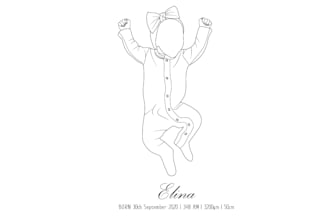 create a custom line art portrait from your baby child