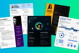 design a killer infographic resume template within 24 hours