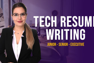 write, edit, design your tech, engineering, IT resume or CV