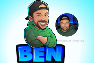 design caricature mascot logo or modern cartoon portrait