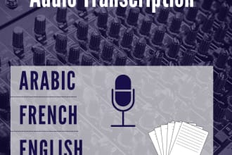 transcribe audio and video french, english, arabic