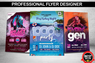 design your birthday event and parties flyer within 4 hours