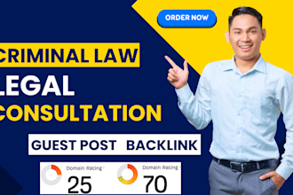 publish criminal law legal consultation article with high da guest post backlink