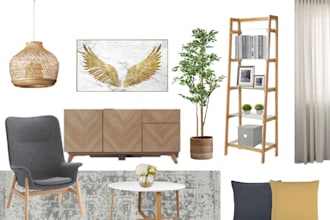 do interior styling and create a moodboard and shopping list