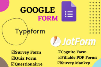 create online forms in jotform, google forms within 12 hours