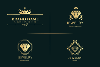 do jewelry beauty cosmetics diamond makeup girly logo design
