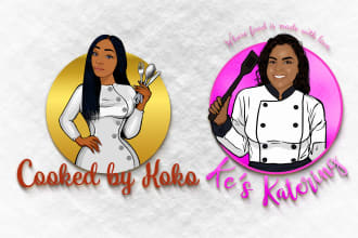 design cartoon food logo restaurant or bbq,fastfood business