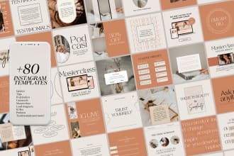 provide 80 beautiful and chic templates in canva