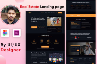design real estate landing page UI UX