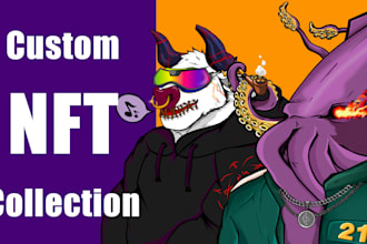 draw your custom nft collection in cartoon style