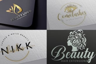 create hair extension, beauty and cosmetic logo