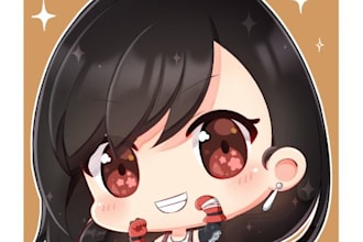 draw you cute anime chibi for icon, avatar