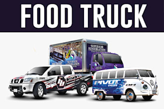 do professionally vehicle wrap design for car wrap food truck wrap van wrap
