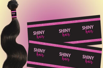 design bundle wraps, hang tags for hair extensions