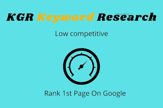 do profitable kgr keyword research within 12 hours