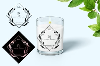 do luxury candle label , candle logo and product label
