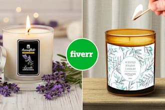 do luxury candle label , candle logo and product label