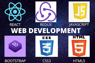 complete tasks related to react, HTML, CSS, bootstrap, js