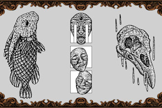 draw engraving art illustration in 3 hours