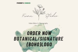 design attractive botanical or signature boho logo