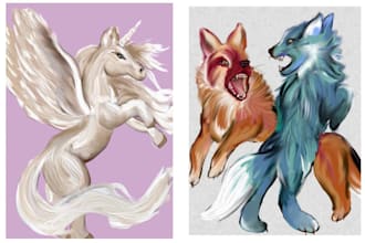 create a digital oil painting of any animal of your description