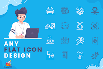 do any web or app flat icon designs