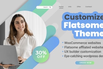 install customize flatsome theme woocommerce website