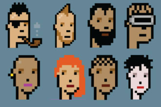 create nft crypto punk style art collection and pixel art