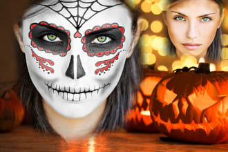 halloween make up sugar skull, vampire, pennywise
